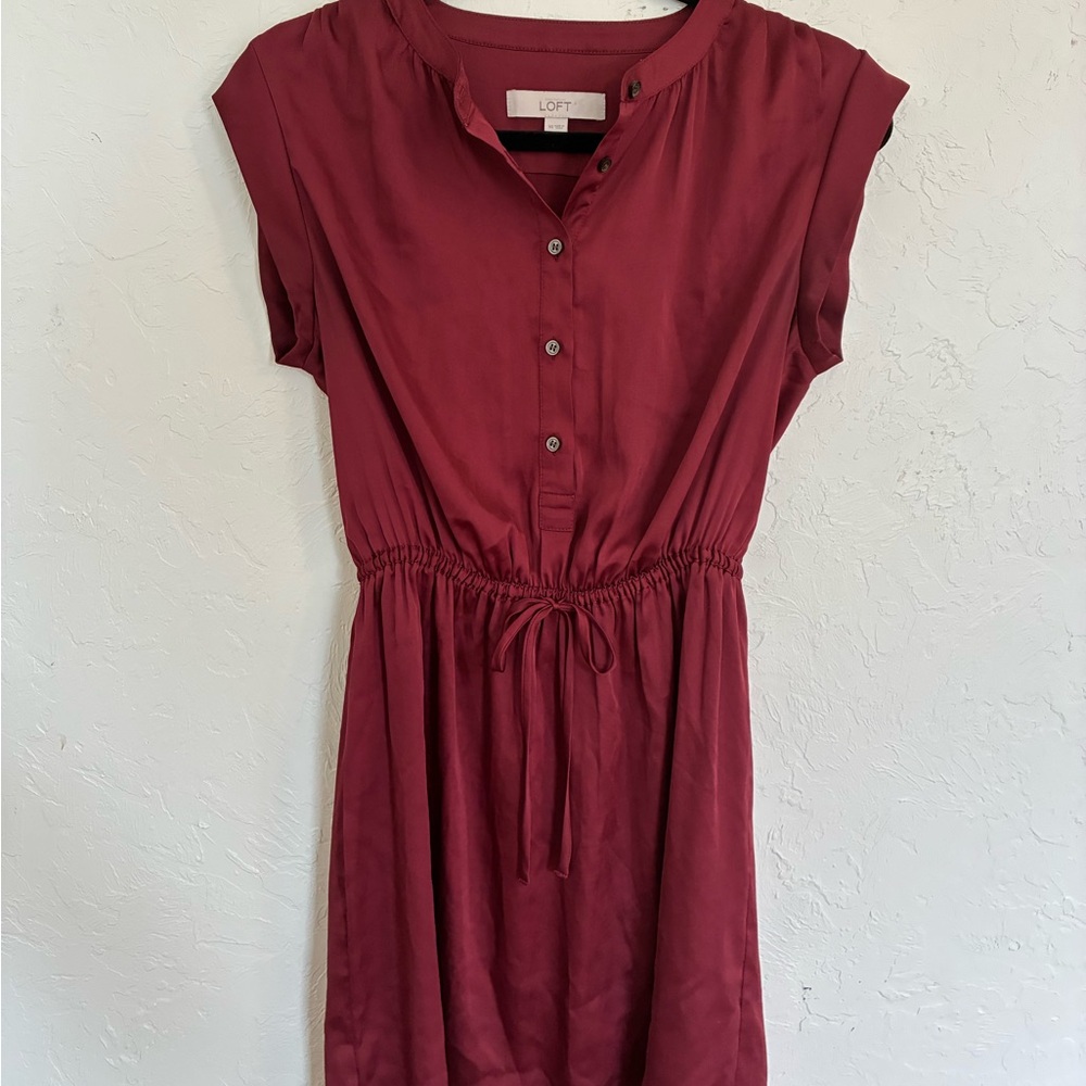 LOFT Women's Burgundy Dress